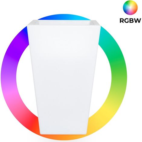 Macetero Cuadrado LED RGBW - 24W - Recargable - Mando A