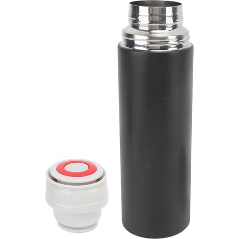 500 ml Edelstahl-Isolierbecher mit Henkel und Multifunktionsdeckel, ideal für Zuhause und Outdoor-Aktivitäten, schwarz. (1/5)