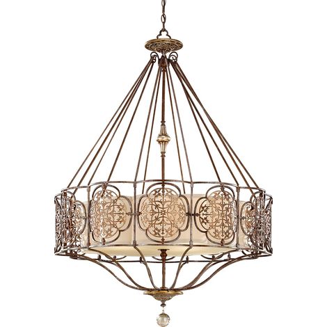 Elstead Marcella - Luminaire suspendu rond à 4 ampoules au fini bronze britannique, E27 (1/5)