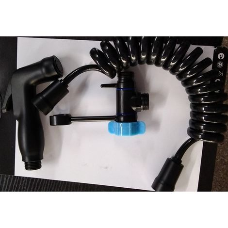 Bidet-Set aus Messing für Toilette, Badezimmer-Bidet-Sprühgerät mit Druckspülung und Bohrfreiheit – Schwarz