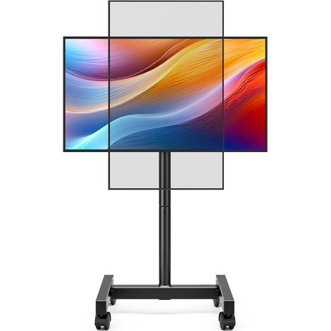 TV Stand with Wheels Portable for 13-50 Inch LCD/LED TVs, Rolling TV Stand for Bedroom with 8 Levels Height Adjustment, Maximum Load 20 kg (1/5)