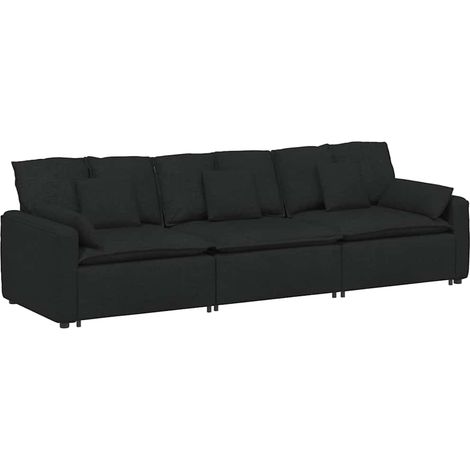 vidaXL Sofá modular con cojines negros (1/2)
