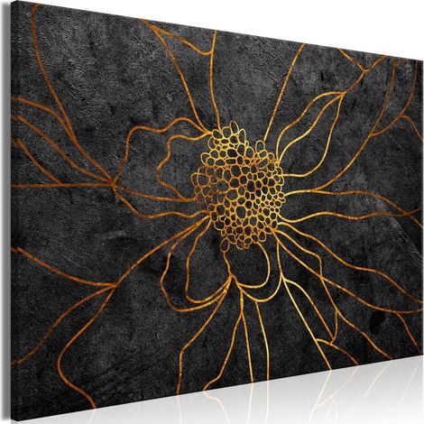 Tableau Fleur en Or Large - 90 x 60 cm (1/4)
