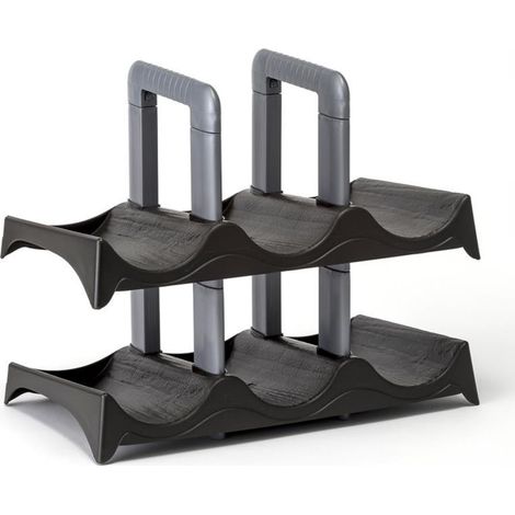 Support pour 6 bouteilles en résine - Gris Anthracite - L33 x l 19 x H 27,5 cm - Livraison gratuite (1/4)