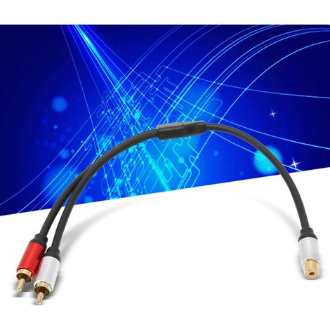 Câble de Division Y 1 Femelle RCA vers 2 Mâles RCA pour Subwoofer, Amplificateur et Télévision (1/5)