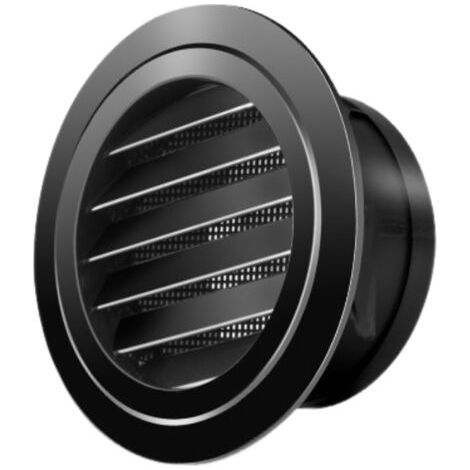 Round ventilation grille, version with inclined louvers, for kitchens, bathrooms, for openings of 200 mm diameter, black (1/3)