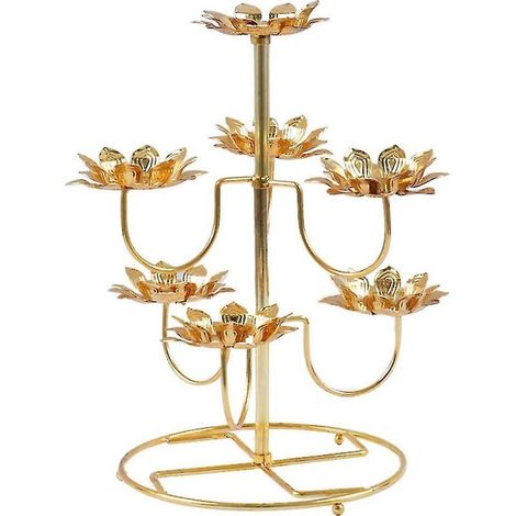 1 pièce Socle de lampe à beurre de lotus, porte-lampe Bouddha, porte-bougie créatif de style temple (1/3)