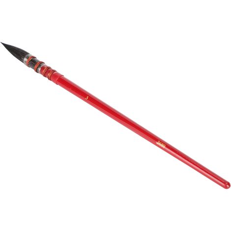 Pinceaux Zhong Sheng pour artistes, anneaux en fer rouge étirés à la main, poils d'écureuil gris de haute qualité, pour aquarelle et acrylique, référence 2680 Rouge n° 3 (1/5)