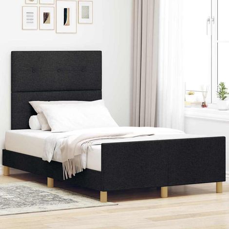 Bettgestell Schwarz 120x190 cm aus Stoff vidaXL207363 (1/5)