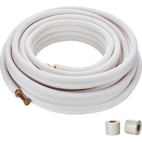 Mophorn 15240 mm Mini-Split-Leitungssatz, 9,5 und 15,9 mm Außendurchmesser, Kupferrohre mit dreischichtiger Isolierung für Mini-Split-Kältemittel- oder Wärmepumpengeräte und HVAC