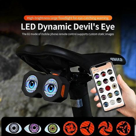 1 ensemble de lumières décoratives pour vélo, feux arrière œil de diable, éclairages de vélo, accessoires rechargeables pour vélo, moto et vélo électrique (1/4)