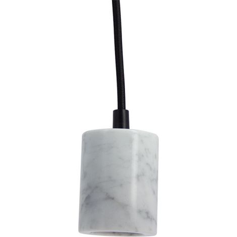 Xanlite – Suspension à douille en marbre blanc E27 – Câble coton tressé 120 cm – Design minimaliste – SDM01EW (1/7)