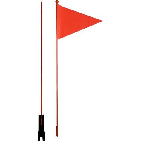 Drapeau de sécurité pour vélo d'enfant, mât avec support, fanion triangulaire réfléchissant, kit de signalisation. (1/5)