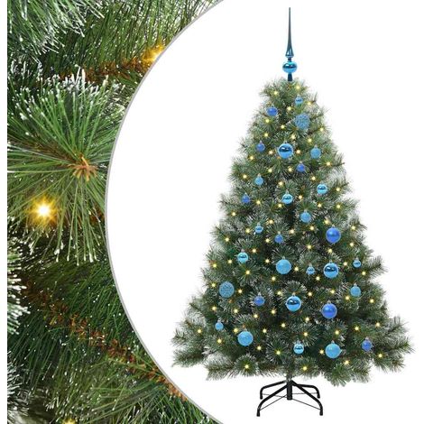 vidaXL Artificial Christmas Tree with 150 LEDs Green 150 cm PE and PVC