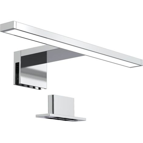 lampe miroir LED, lampe armoire, applique salle de bain, lumière blanche neutre 4000 Kelvin, 5W, 650lm, IP44, largeur 300mm, chrome (1/4)