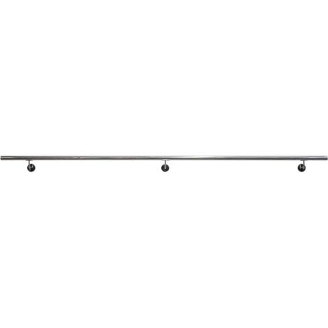 corrimano tondo in acciaio inox aisi 316 lucido da 3 metri - kit completo con ancoraggio