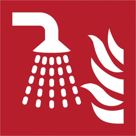 Pannello adesivo antincendio ISO 7010 "Sistema di estinzione ad acqua nebulizzata" - F011