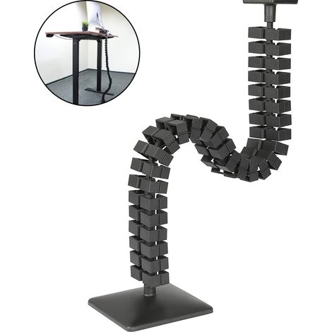 Gaine De Gestion De Câbles - Support Vertical Modulaire Pour Câbles Sous Bureau - Pour Câbles Électriques Et Audiovisuels - 4 Canaux - Hauteur Réglable - 1 Pièce (1/5)