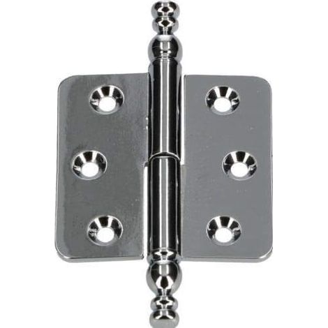 KOTARBAU Charnières décoratives 45 x 45 mm Bande de style Charnière de meubles universelle Différentes couleurs antirouille gauche / droite Robuste pratique (chrome gauche) (1/4)