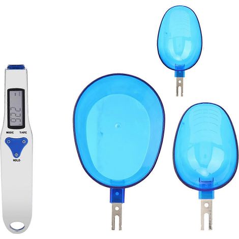 Tragbare digitale Küchenwaage mit LCD-Display (500 g/0,1 g) inklusive 3 Messlöffeln und Einzellöffel