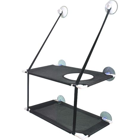 Hamac Pour Chat - Support À Ventouses Pour Fenêtre En Verre Ou Carrelage - Nid Double Maille - 1 Pièce (1/5)