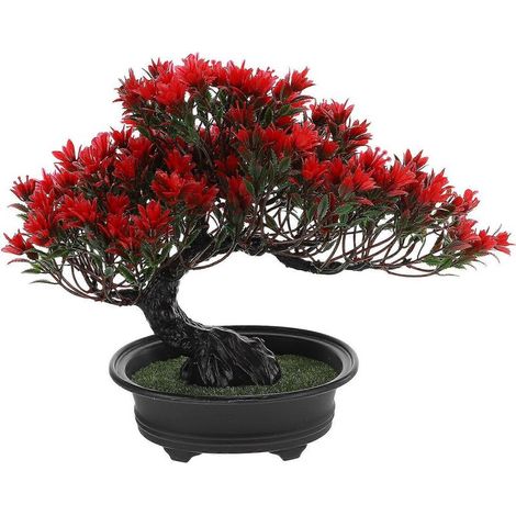 Künstliche Pflanze, Zimmerbonsai, Dekoartikel – 32 x 13 cm – Rot (1/4)