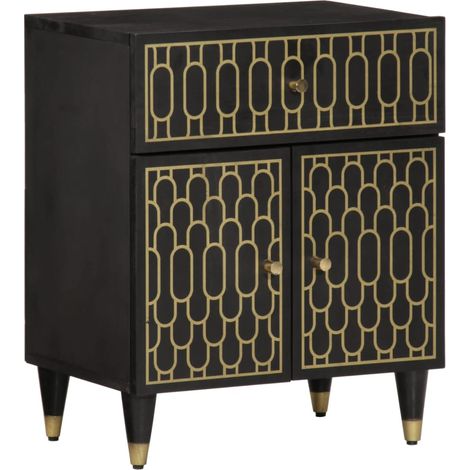 Nachttisch 50x33x60 cm Massivholz Mango