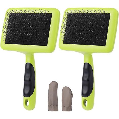 Lot de 2 cardes à laine, pour laine, fibres, chats, chiens, brosses à carder en bois pour le feutrage de la laine. (1/5)