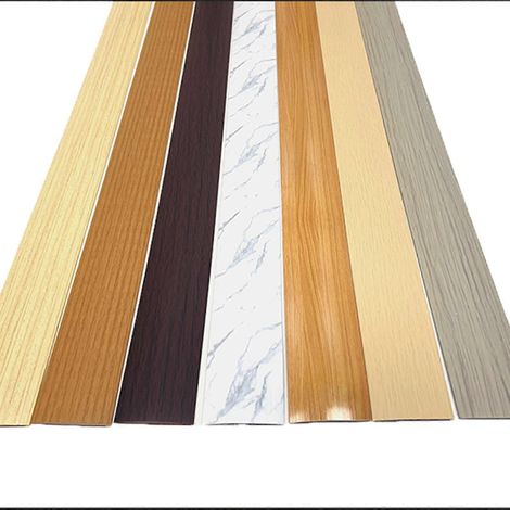 Bande de transition pour plancher de vinyle de 2 m (6,56 pi) imitation bois gris, autocollante, revêtement de bord en PVC durable (1/5)