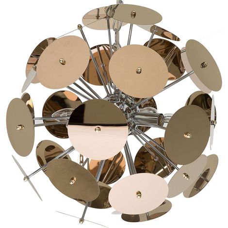 Pendant Lamp Copper Metal Disk Shade 4 Lights Industrial Art Deco ZAMBEZI