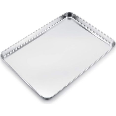 stainless steel baking tray for cooking and baking, 50 x 35 x 3 cm rectangular baking dish, non-stick and easy to clean, resistant and dishwasher safe (1/5)