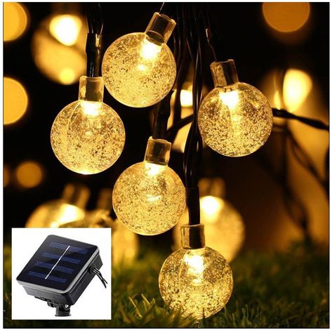 Guirlande Lumineuse Solaire Exterieur - 12M 100 LED Guirlande Solaire Extérieure Étanche IP65 8 Modes Guirlande Lumineuse Solaire & USB pour Jardin,Guinguette,Noël,Fête avec Télécommande (1/5)