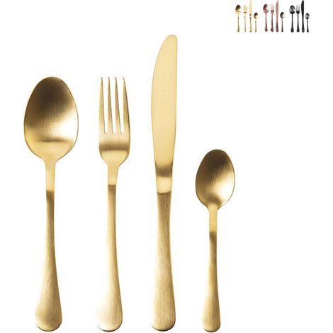 5TH AVENUE SET 24PZ POSATE ORO SATINATO (1/4)
