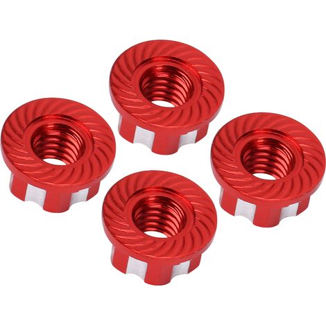 écrous hexagonaux M4 en alliage d'aluminium, compatibles avec les voitures RC 1/10 HSP Sakura D3 D4 (rouge). (1/5)