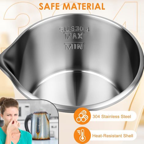 Mini bollitore elettrico pieghevole da 1 litro in acciaio inox da viaggio con vaporiera per uova, piccolo bollitore portatile da campeggio per campeggio, viaggi, vacanze, attività all'aperto (1/4)