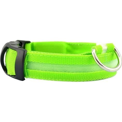LED-Hundehalsband mit Leuchtfunktion, modisches Sicherheits-Nachtlichthalsband für Haustiere mit eingebautem Akku, grün, mittlere Größe, farbenfroh (1/4)