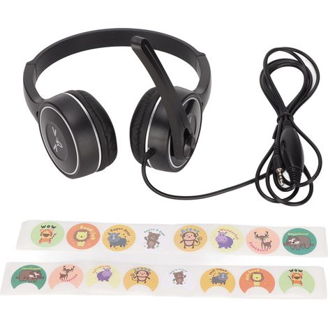 Casque enfant stéréo pliable antibruit filaire 3.5mm avec micro pour voyage avion (1/5)
