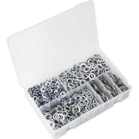 Sealey Spring Washer Assortment 1010pc DIN 127B M6-M16 Metric Zinc AB058SW (1/4)