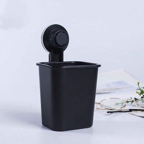 Zahnbürstenhalter mit Saugnapf zur Wandmontage für Badezimmer, Dusche, Rasierer, elektrische/batteriebetriebene Zahnbürsten, Zahnpasta-Organizer, kein Bohren oder Nageln erforderlich (Schwarz) (1/5)