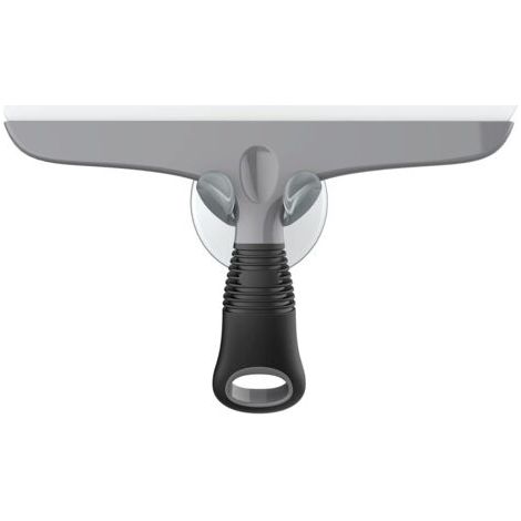 Raclette en Silicone avec Support Ventouse, Raclette Polyvalente pour Vitre, Pare-Brise de Voiture, Fenêtre, Porte de Douche, Salle de Bain, Raclette Tout Usage, Noir et Gris (1/4)