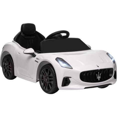 Maserati Gran Turismo Folgore 12V voiture enfant avec télécommande, blanc