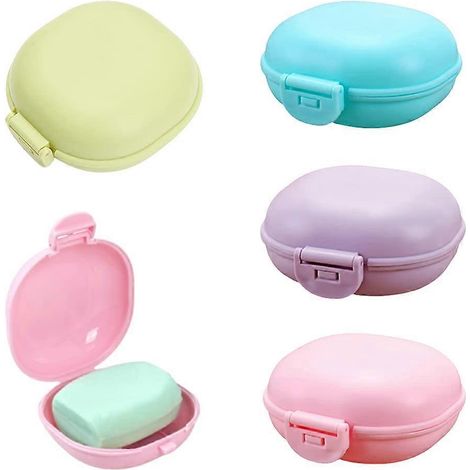 Boîte à savon de voyage (4 pièces) - Étui à savon portable en plastique - Porte-savon (1/5)