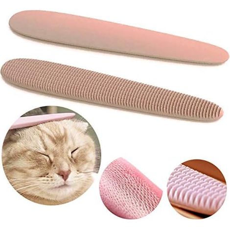 Brosse de toilettage texturée en véritable langue de chat, brosse double embout idéale pour les petites et grandes zones de toilettage. (1/5)