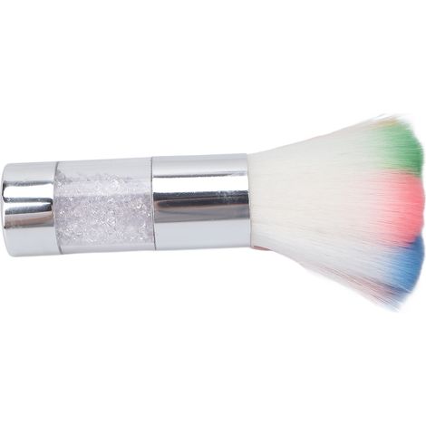 Pinceau moelleux portable pour poudre, blush et nettoyage des ongles argenté (1/5)