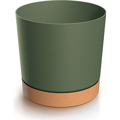 Grüner, röhrenförmiger Kiefernblumentopf mit Untersetzer PM DPOD130-2411U/4665W (1/5)