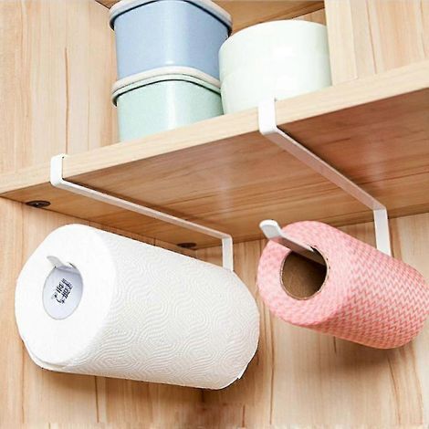 Crochets de rangement de cuisine pour porte de placard, porte-rouleau de papier essuie-tout suspendu (1/5)
