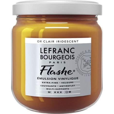 Peinture vinylique - Flashe - Or clair iridescent - 834 - Lefranc Bourgeois - 400ml (1/2)