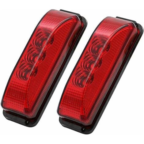 Feu de Gabarit Latéral étanche, 2 pièces LED Voyant de Feu de Balisage Latéral 12 V, Auto Feux Latéraux pour Camionnette Camion Caravane Voiture Bus(Rouge) (1/5)