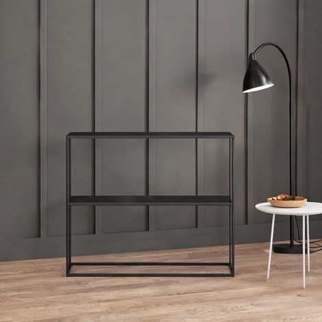 Console en acier 90 x 30 x 75cm rangement 2 niveaux anti-bascule (1/5)