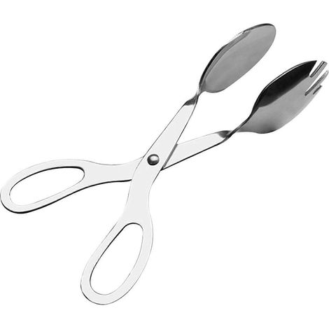 Pince de service inox argentée 20x3,8x3,8 cm, compatible pâtes, pour salades, pain, gâteaux - 1 pièce (1/5)